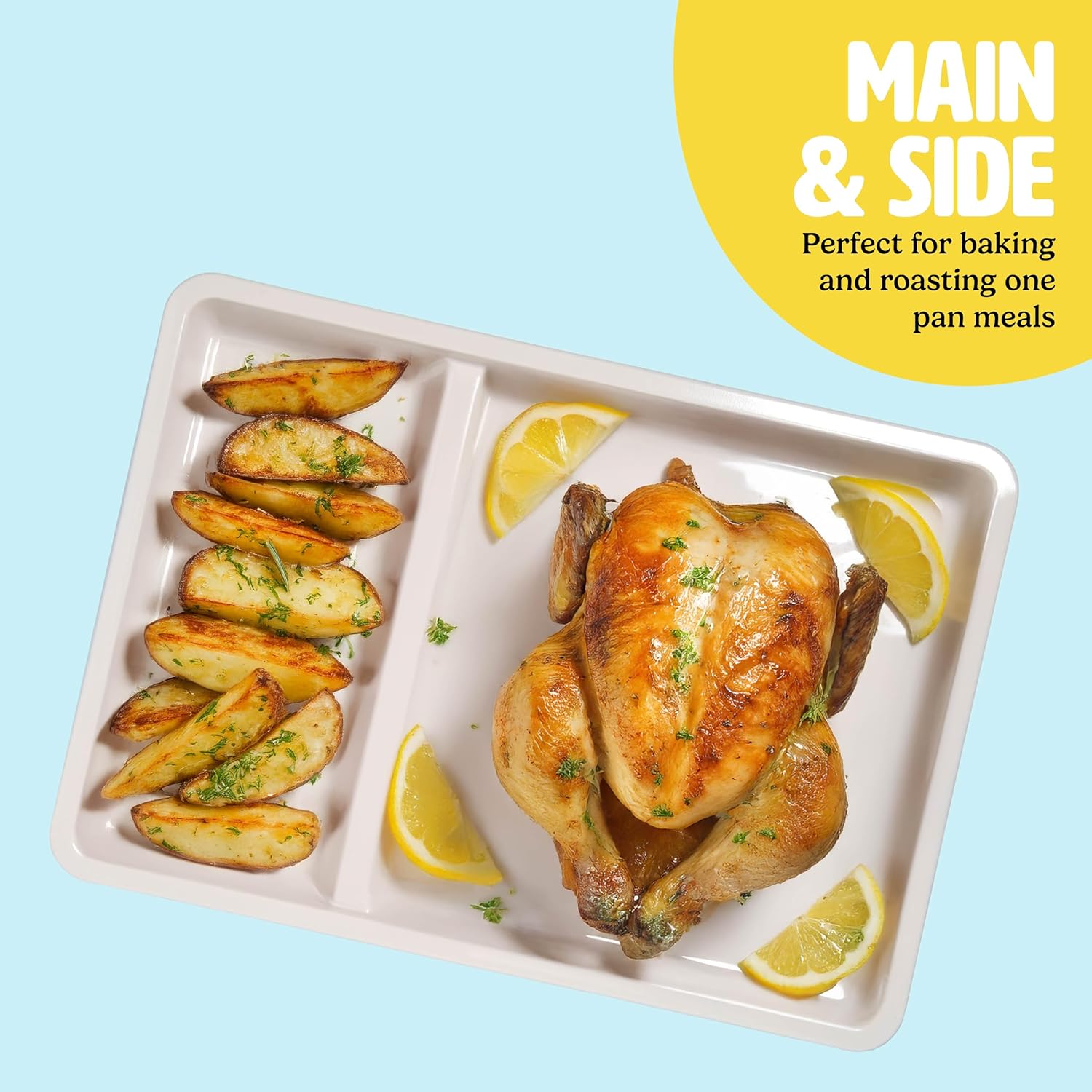 Smart Solutions Bakeware, 13-Inch x 9-Inch 2-Section Roasting Pan